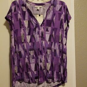 Dana Buchman short sleeve shirt L new